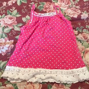 Super cute pink and white girls tank